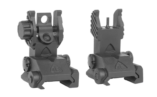 Guerilla Airsoft - Flip Up Sghts V2 - Polymer Spring Loaded  - Front and Rear - NEW PRODUCT ALERT